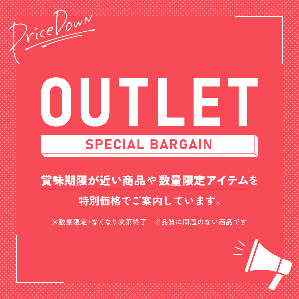 outlet 数量限定アイテムを特別価格でご案内